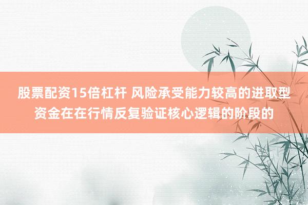 股票配资15倍杠杆 风险承受能力较高的进取型资金在在行情反复验证核心逻辑的阶段的